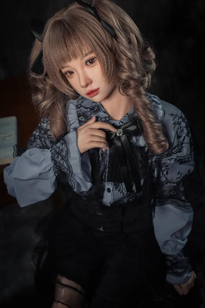 148cm (4ft10) B-Cup Gaya Gothic Lolita Silikon Anak Patung Seks Xiaorou, ROS Kepala #103B